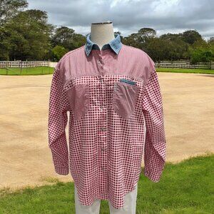 Vintage Graphite Jeanswear Checkered Shirt L Rodeo Western Festival Country